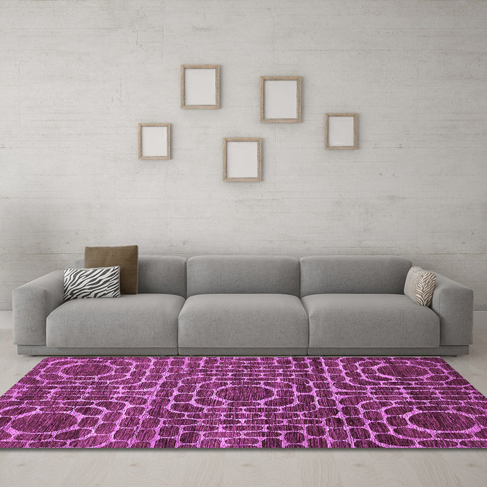 Machine Washable Abstract Purple Modern Area Rugs in a Living Room, wshabs309pur