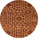 Round Abstract Orange Modern Rug, abs309org