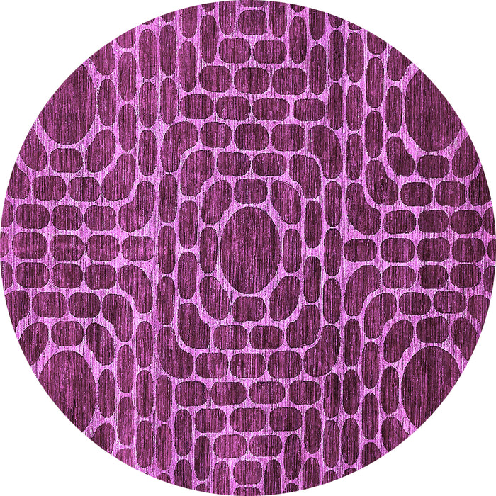 Round Machine Washable Abstract Purple Modern Area Rugs, wshabs309pur