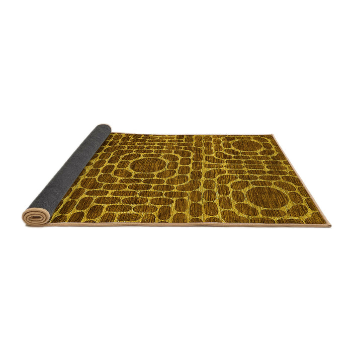Sideview of Abstract Yellow Modern Rug, abs309yw