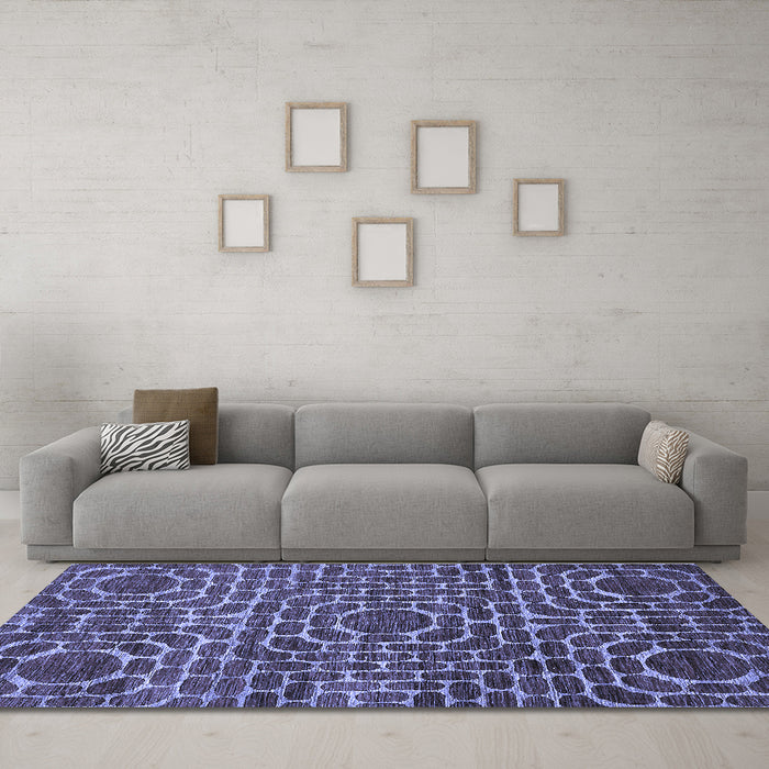 Machine Washable Abstract Blue Modern Rug in a Living Room, wshabs309blu