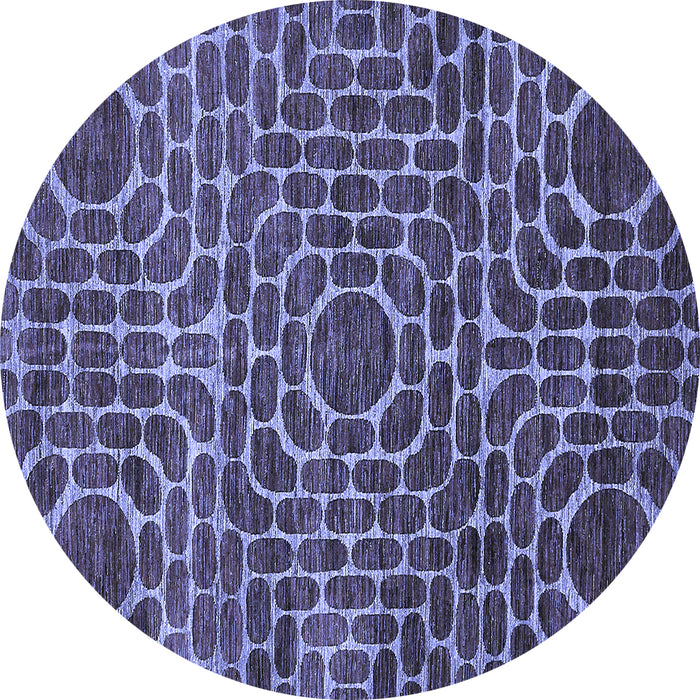 Round Machine Washable Abstract Blue Modern Rug, wshabs309blu