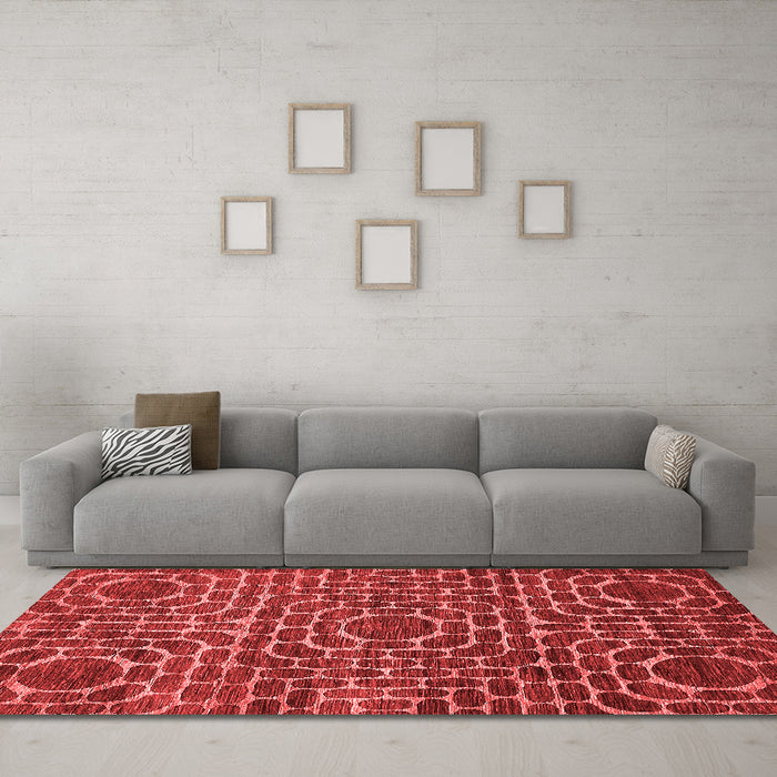 Modern Red Washable Rugs