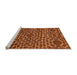 Sideview of Machine Washable Abstract Orange Modern Area Rugs, wshabs309org