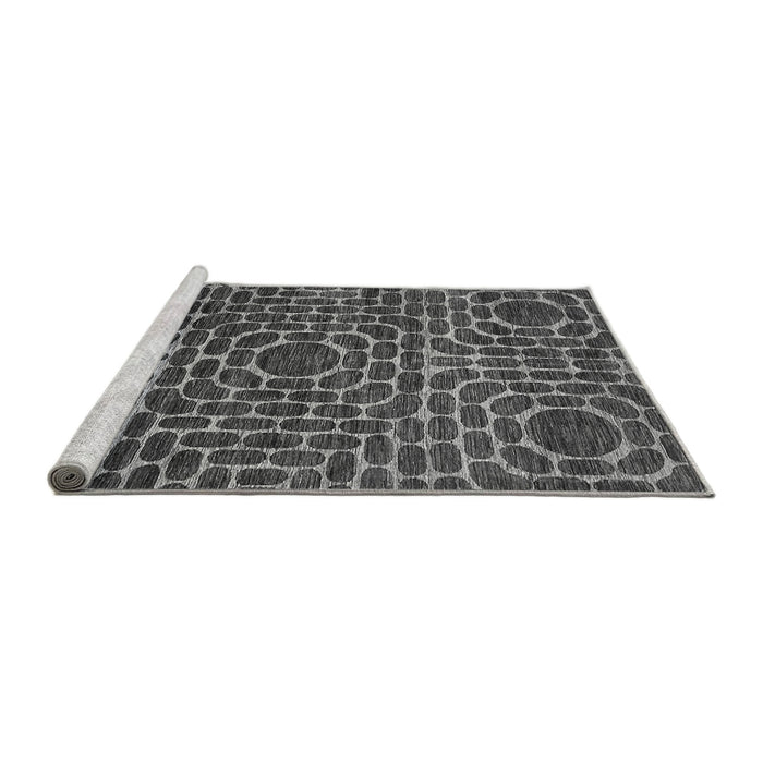 Sideview of Machine Washable Abstract Gray Modern Rug, wshabs309gry