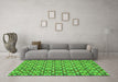 Machine Washable Abstract Green Modern Area Rugs in a Living Room,, wshabs30grn