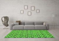 Machine Washable Abstract Green Modern Rug, wshabs30grn