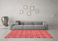 Machine Washable Abstract Red Modern Rug, wshabs30red