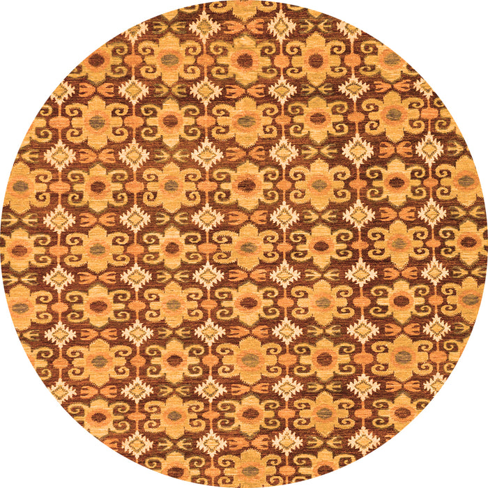 Round Abstract Orange Modern Rug, abs30org