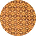 Round Abstract Orange Modern Rug, abs30org