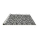 Sideview of Machine Washable Abstract Gray Modern Rug, wshabs30gry