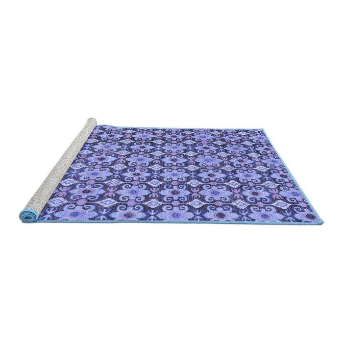 Sideview of Machine Washable Abstract Blue Modern Rug, wshabs30blu