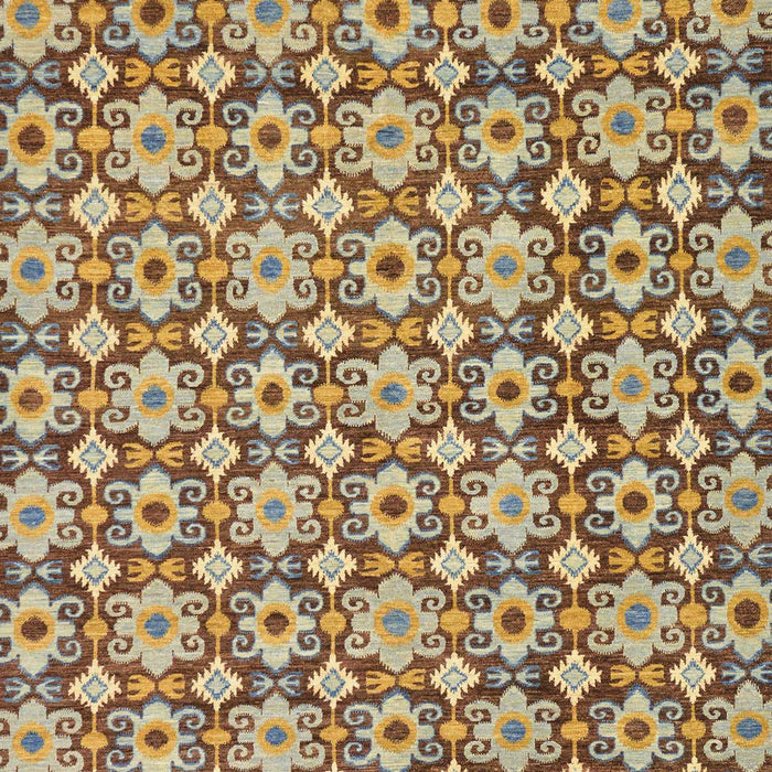 Machine Washable Abstract Brown Green Rug, wshabs30