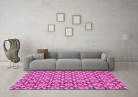 Machine Washable Abstract Pink Modern Rug, wshabs30pnk