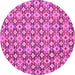 Round Abstract Pink Modern Rug, abs30pnk