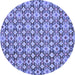 Round Abstract Blue Modern Rug, abs30blu