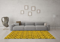 Machine Washable Abstract Yellow Modern Rug, wshabs30yw