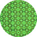 Round Abstract Green Modern Rug, abs30grn