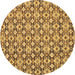 Round Abstract Brown Modern Rug, abs30brn