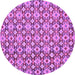 Round Machine Washable Abstract Purple Modern Area Rugs, wshabs30pur