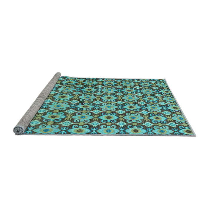 Sideview of Machine Washable Abstract Light Blue Modern Rug, wshabs30lblu