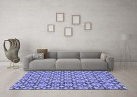 Machine Washable Abstract Blue Modern Rug, wshabs30blu