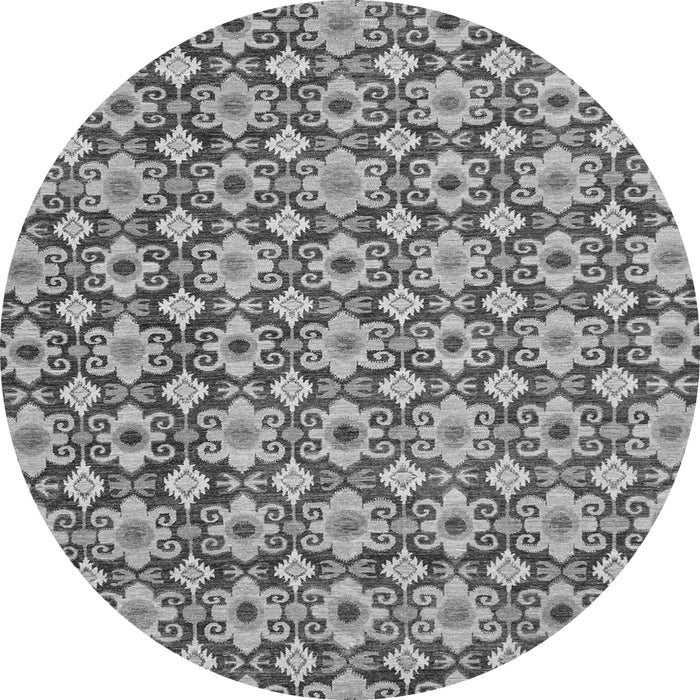 Round Machine Washable Abstract Gray Modern Rug, wshabs30gry