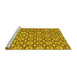 Sideview of Machine Washable Abstract Yellow Modern Rug, wshabs30yw