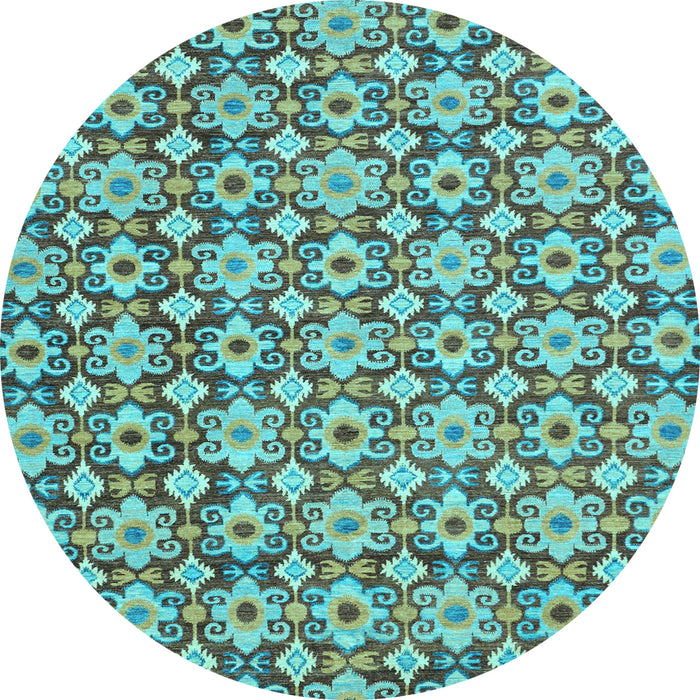 Round Machine Washable Abstract Light Blue Modern Rug, wshabs30lblu