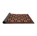 Sideview of Abstract Red Checkered Rug, abs310