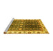 Sideview of Machine Washable Oriental Yellow Traditional Rug, wshabs3100yw