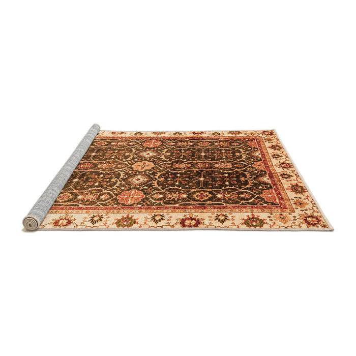 Sideview of Machine Washable Oriental Orange Traditional Area Rugs, wshabs3100org