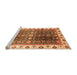 Sideview of Machine Washable Oriental Orange Traditional Area Rugs, wshabs3100org