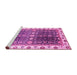 Sideview of Machine Washable Oriental Pink Traditional Rug, wshabs3100pnk