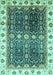 Machine Washable Oriental Turquoise Traditional Area Rugs, wshabs3100turq