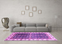 Machine Washable Oriental Purple Traditional Rug, wshabs3100pur