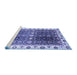 Sideview of Machine Washable Oriental Blue Traditional Rug, wshabs3100blu