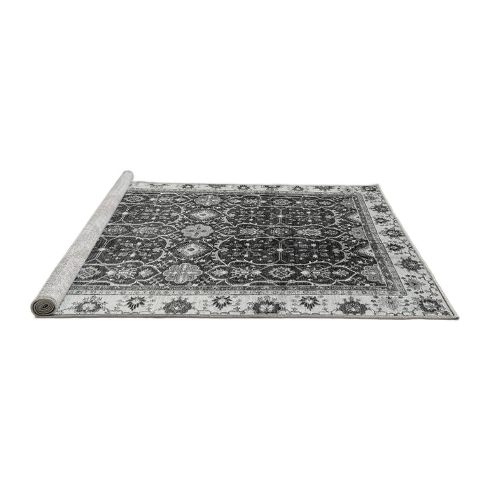 Sideview of Machine Washable Oriental Gray Traditional Rug, wshabs3100gry