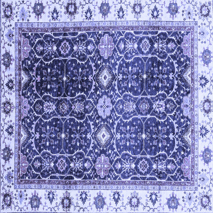 Square Machine Washable Oriental Blue Traditional Rug, wshabs3100blu