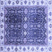 Square Machine Washable Oriental Blue Traditional Rug, wshabs3100blu