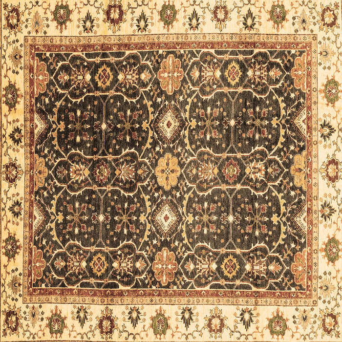 Square Machine Washable Oriental Brown Traditional Rug, wshabs3100brn