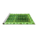 Sideview of Machine Washable Oriental Green Traditional Area Rugs, wshabs3100grn