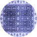 Round Oriental Blue Traditional Rug, abs3100blu