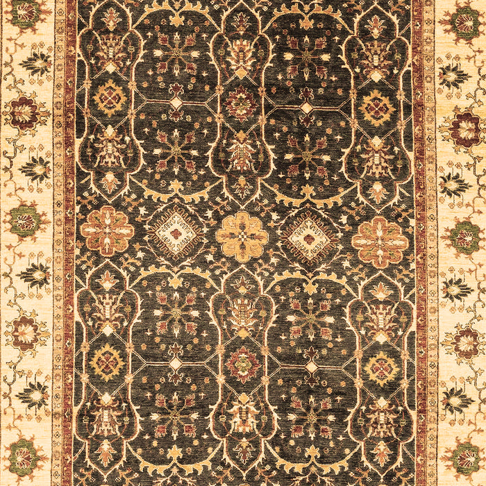 Machine Washable Oriental Brown Traditional Rug, wshabs3100brn