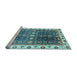 Sideview of Machine Washable Oriental Light Blue Traditional Rug, wshabs3100lblu