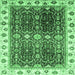 Square Oriental Emerald Green Traditional Rug, abs3100emgrn