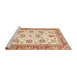 Sideview of Machine Washable Abstract Khaki Gold Rug, wshabs3101