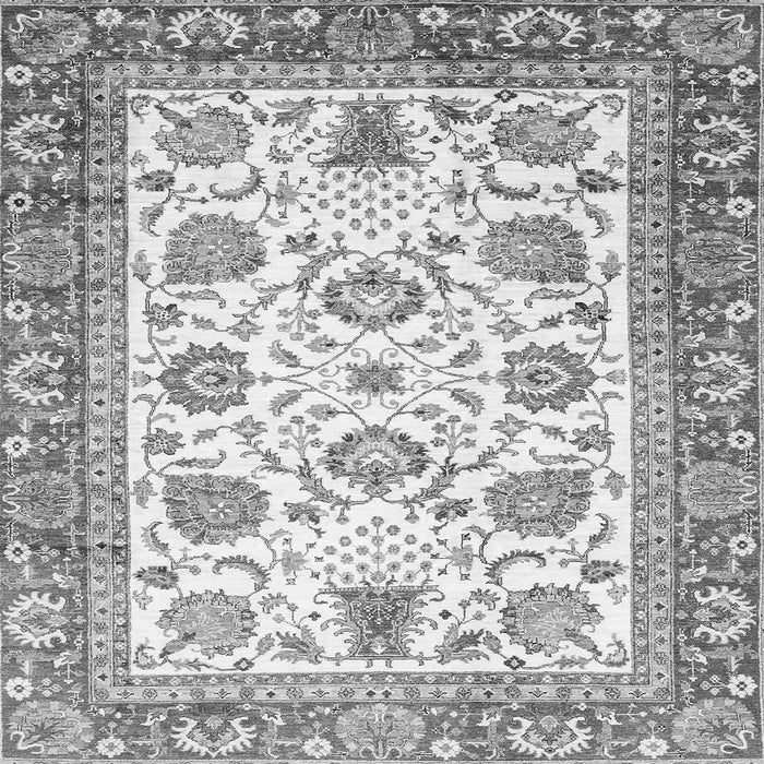 Square Abstract Gray Modern Rug, abs3101gry