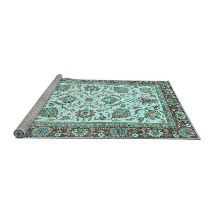 Sideview of Machine Washable Abstract Light Blue Modern Rug, wshabs3101lblu