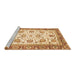 Sideview of Machine Washable Abstract Brown Modern Rug, wshabs3101brn